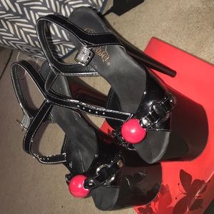 Black Pleaser Heels w removable ball-gag